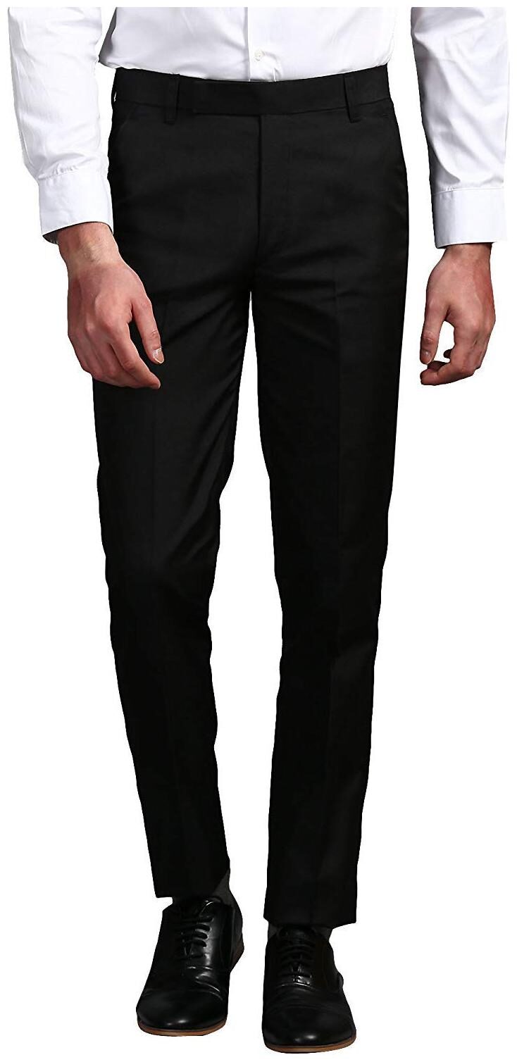

WEARZA Men Solid Slim Fit Formal Trouser - Black