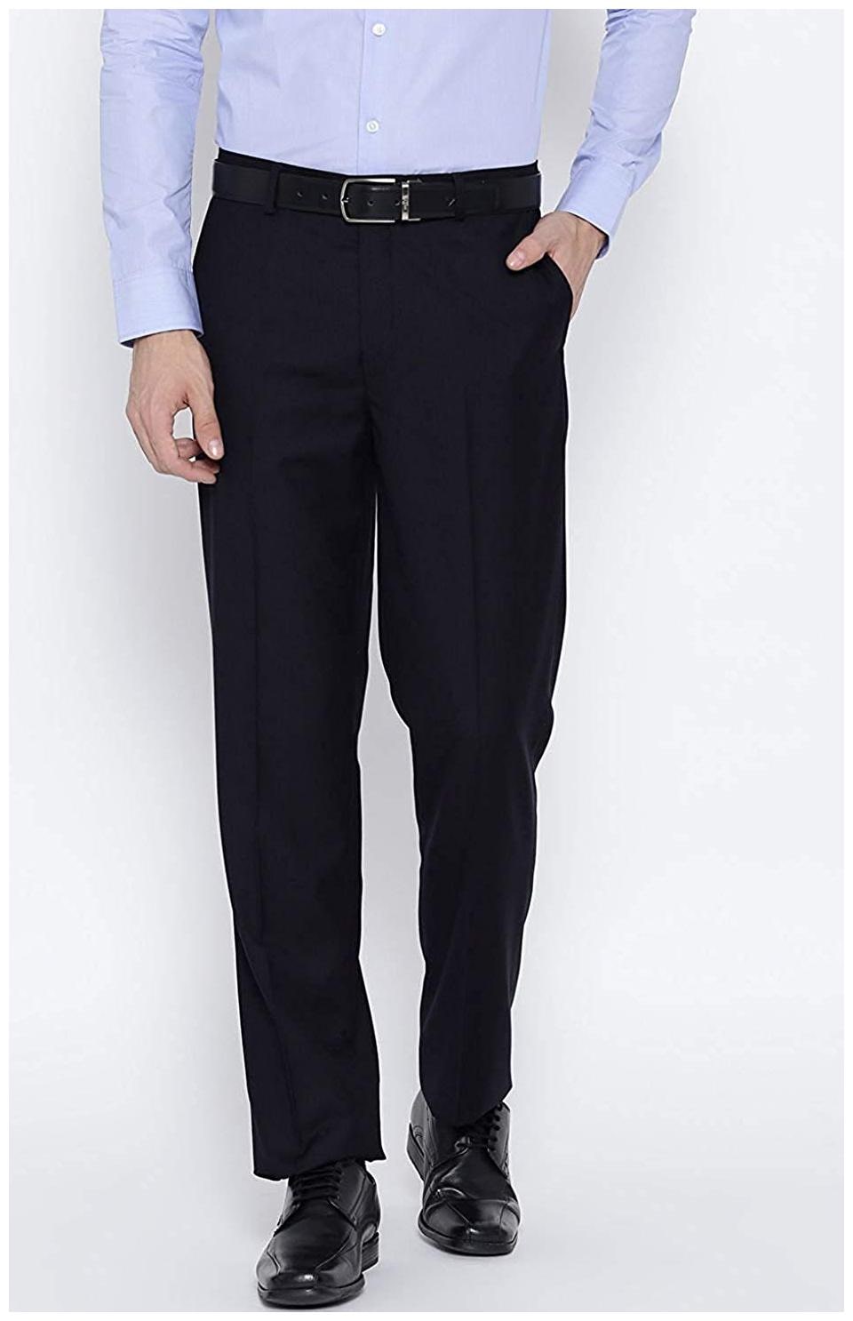 

WEARZA Men Solid Slim Fit Formal Trouser - Navy Blue