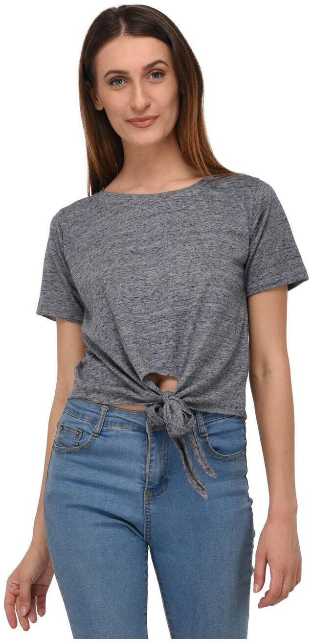 Westrobe Women Printed A-line top - Grey