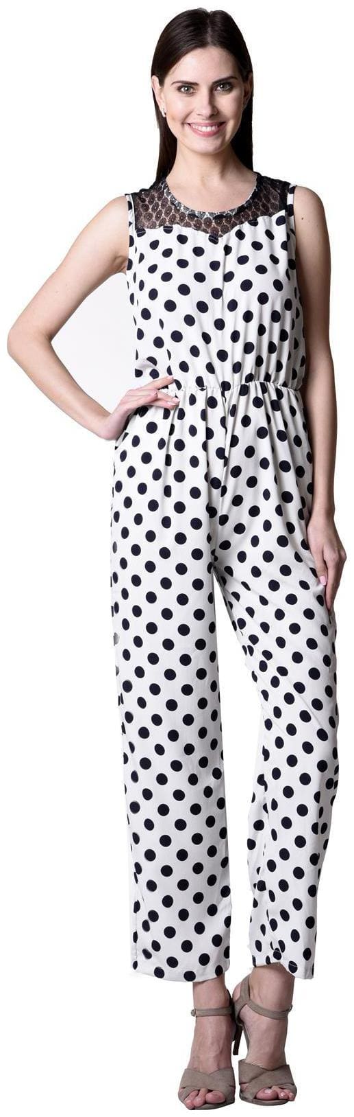 Westrobe Polka dots Jumpsuit - White