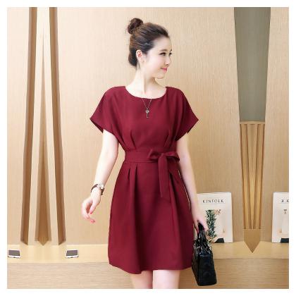 

Westrobe Red Solid Fit flare dress
