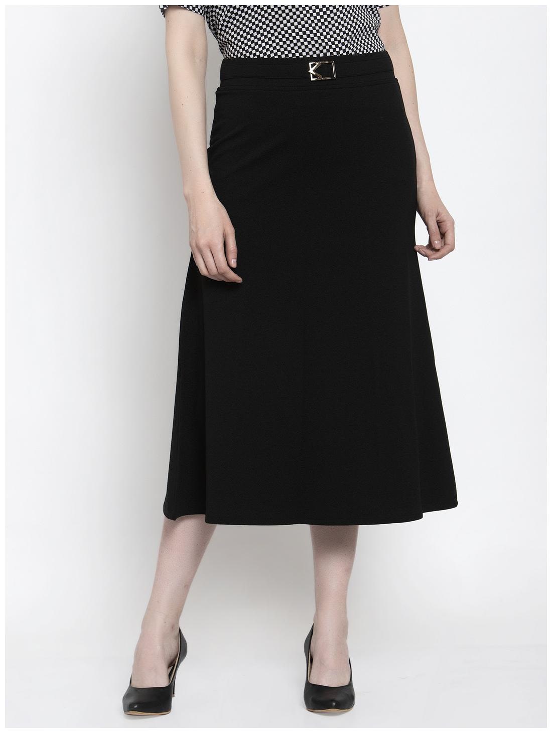 

Westwood Solid Flared skirt Midi Skirt - Black