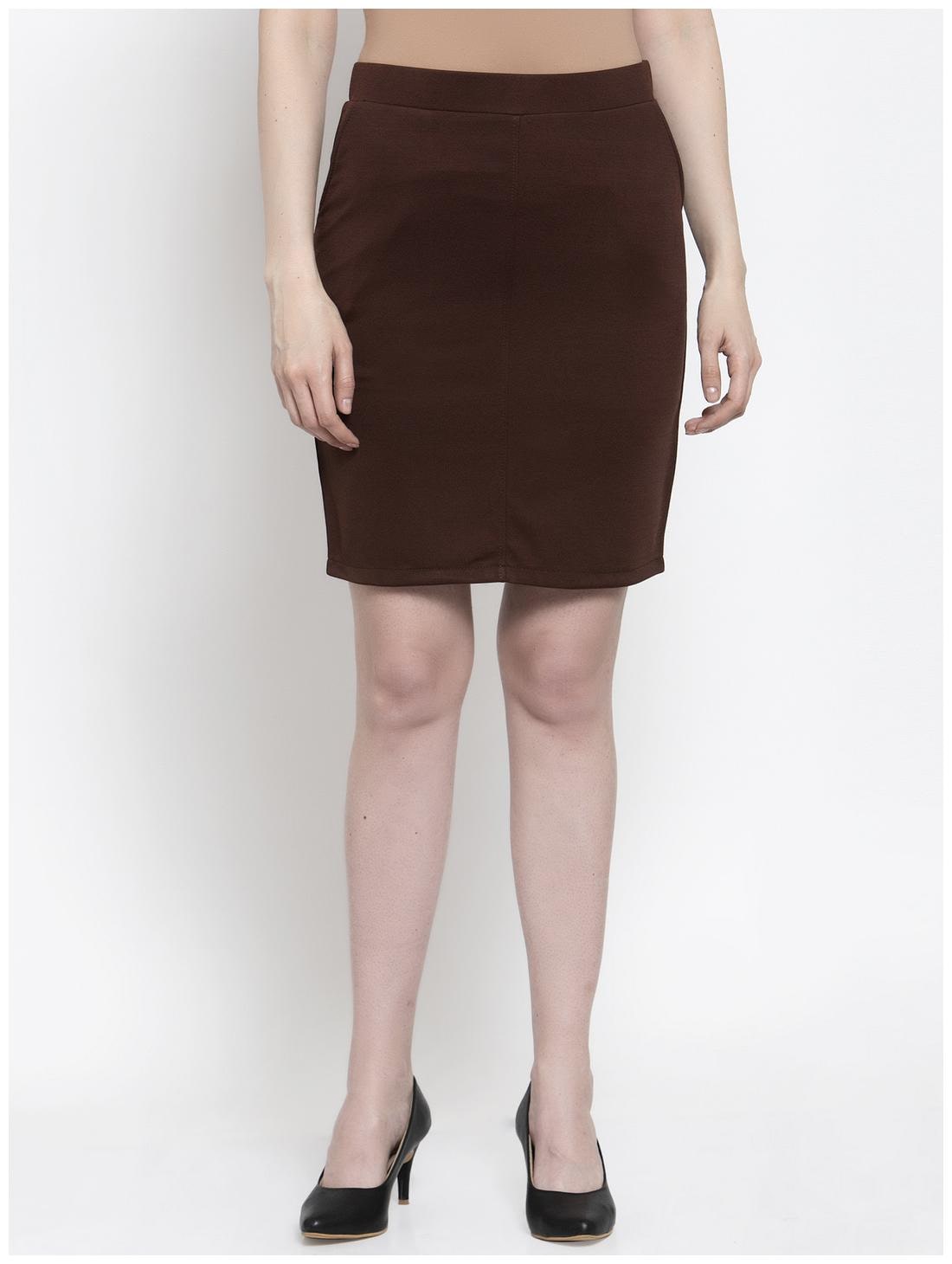 

Westwood Solid Straight skirt Mini Skirt - Brown