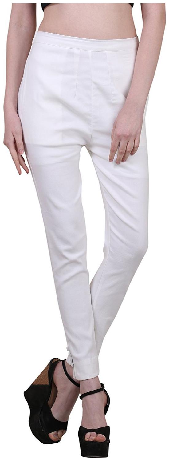 

ISTYLE CAN Women White Slim fit Regular pants