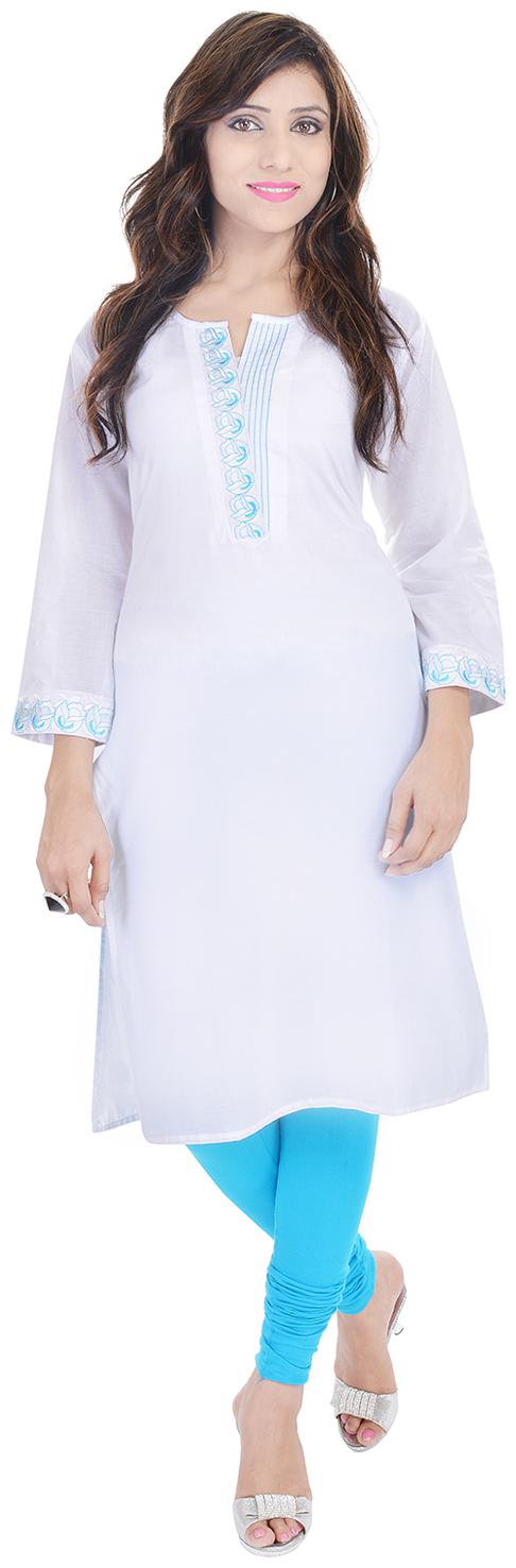 

Desier Women White Solid Straight Kurta