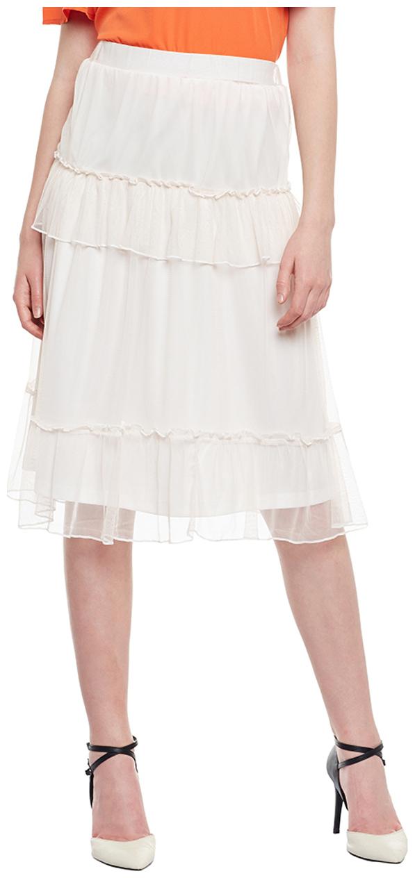 

Oxolloxo Solid A-line skirt Midi Skirt - White