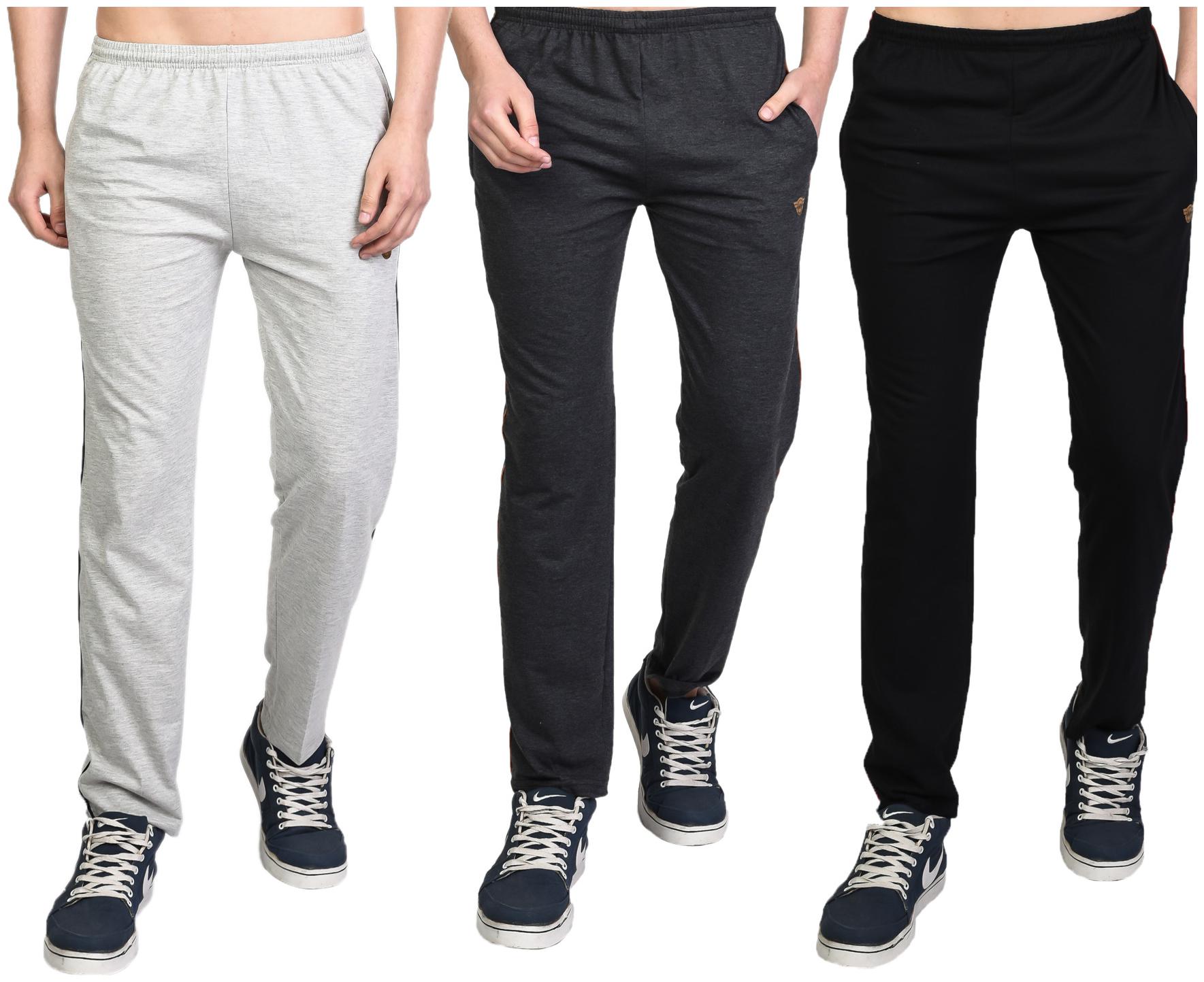 

White Moon Men s Slim Fit Jogger Lower Track Pants for Gym Running Athletic Casual Wear Combo Pack of 3 for Men