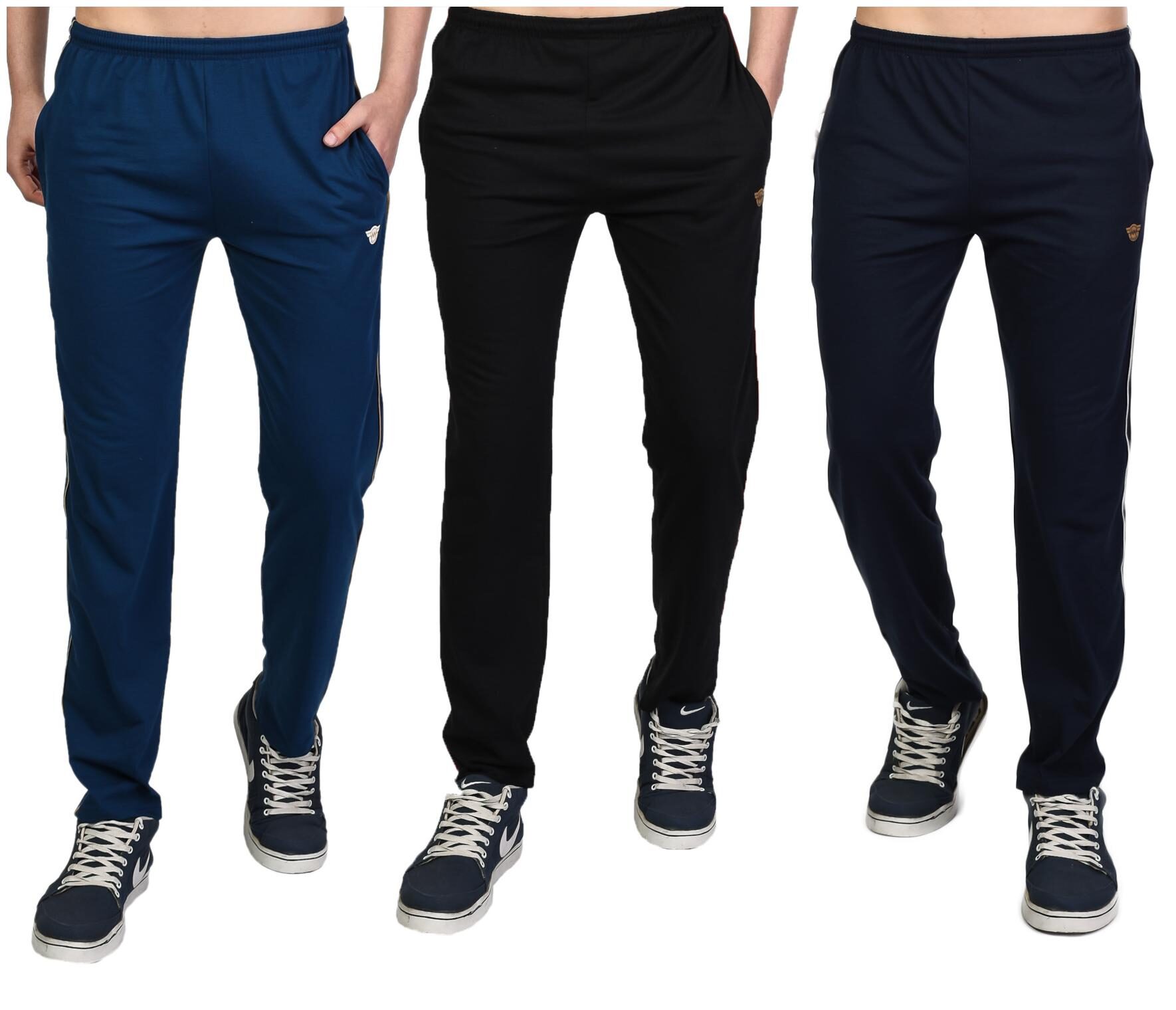 

White Moon Men s Slim Fit Jogger Lower Track Pants for Gym Running Athletic Casual Wear Combo Pack of 3 for Men