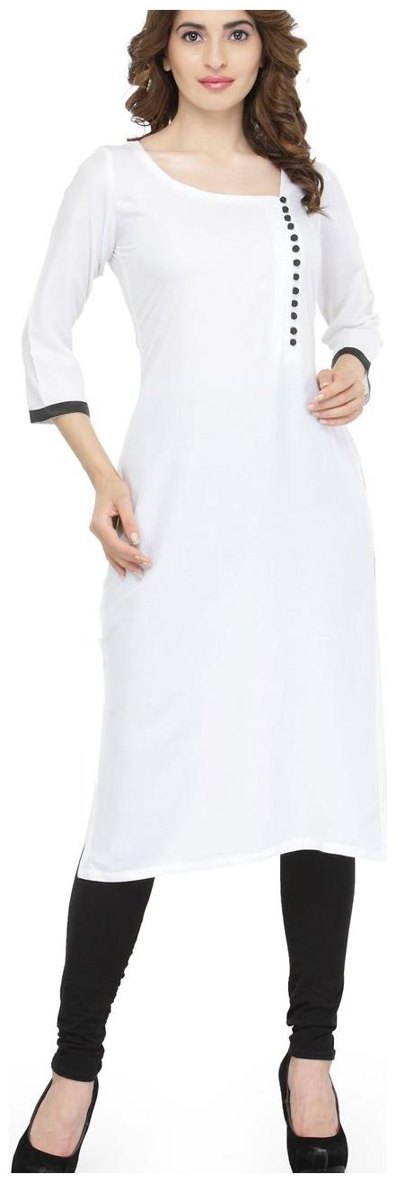 

Sayesha Women White Solid Straight Kurta