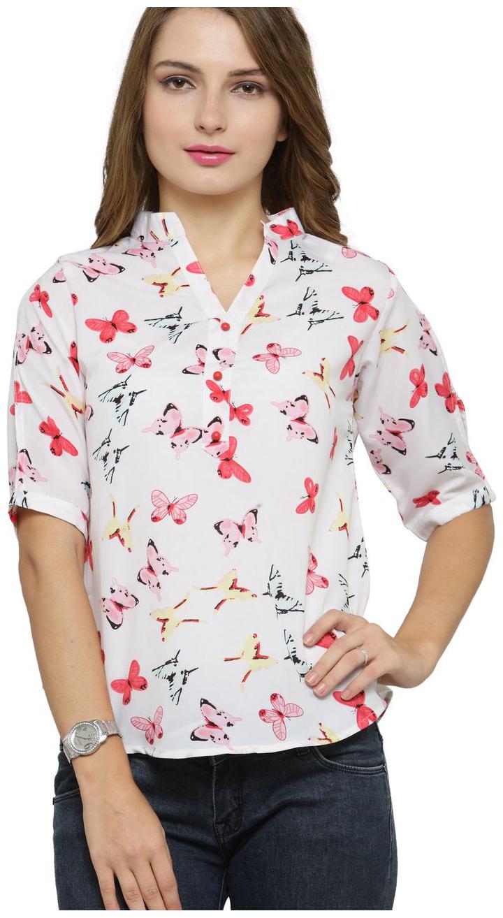 

Enchanted Drapes Women Printed Regular top - White