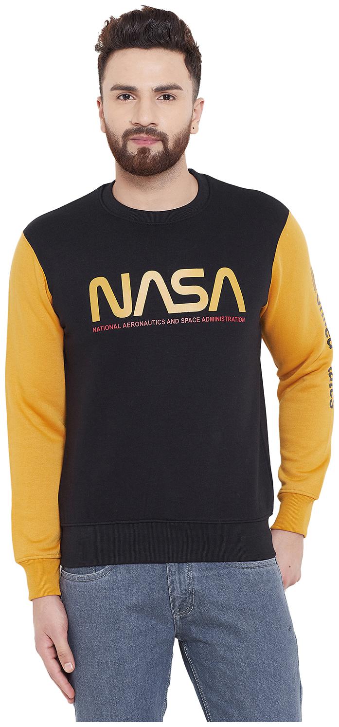 

WHITEMOON Men Black Round neck Sweatshirt