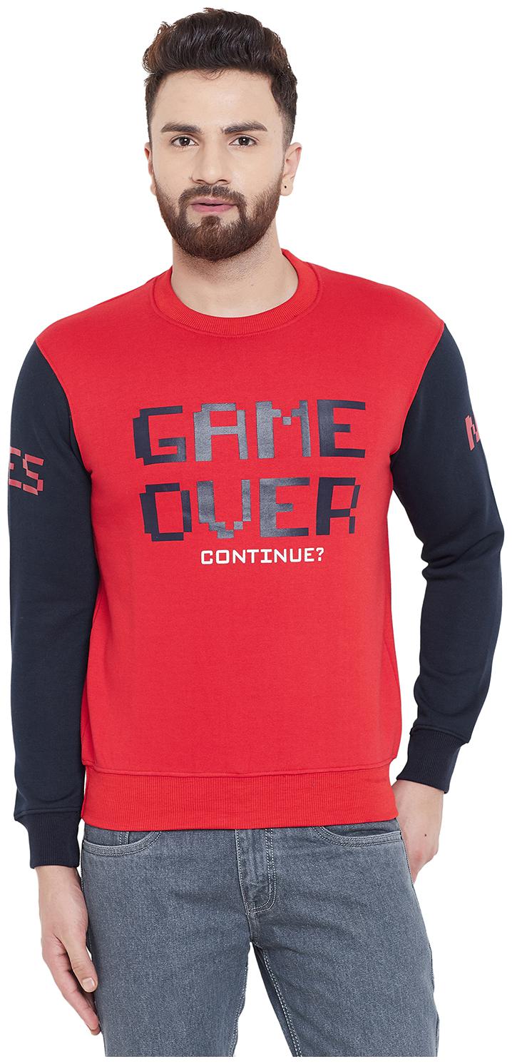 

WHITEMOON Men Red Round neck Sweatshirt