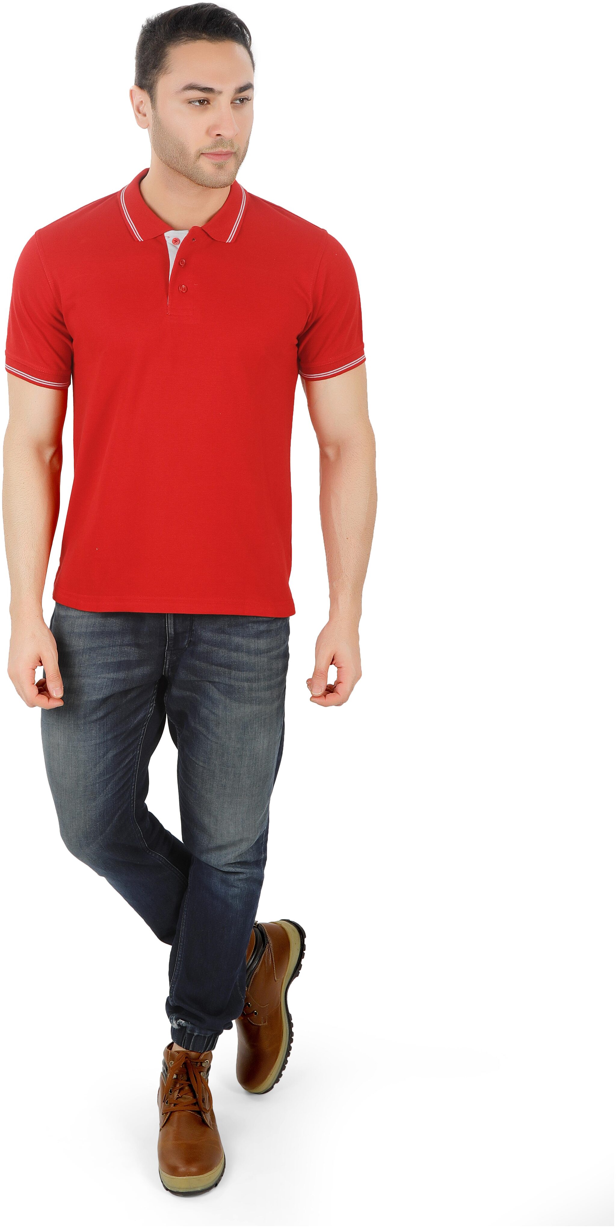 

Wild Horn Men Red Regular fit Cotton Polo collar T-Shirt - Pack Of 1