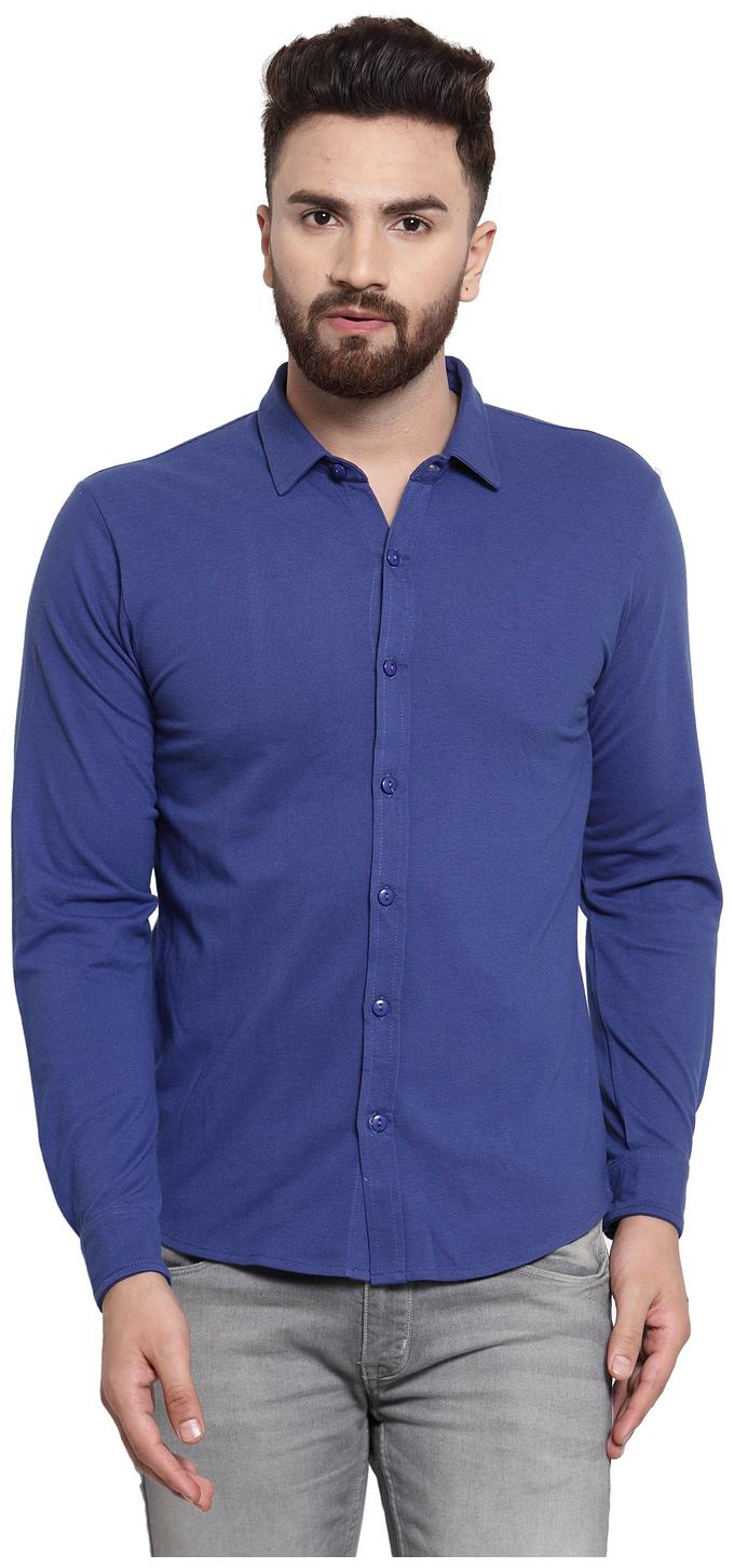 

Wild West Men Blue Solid Regular Fit Casual Shirt