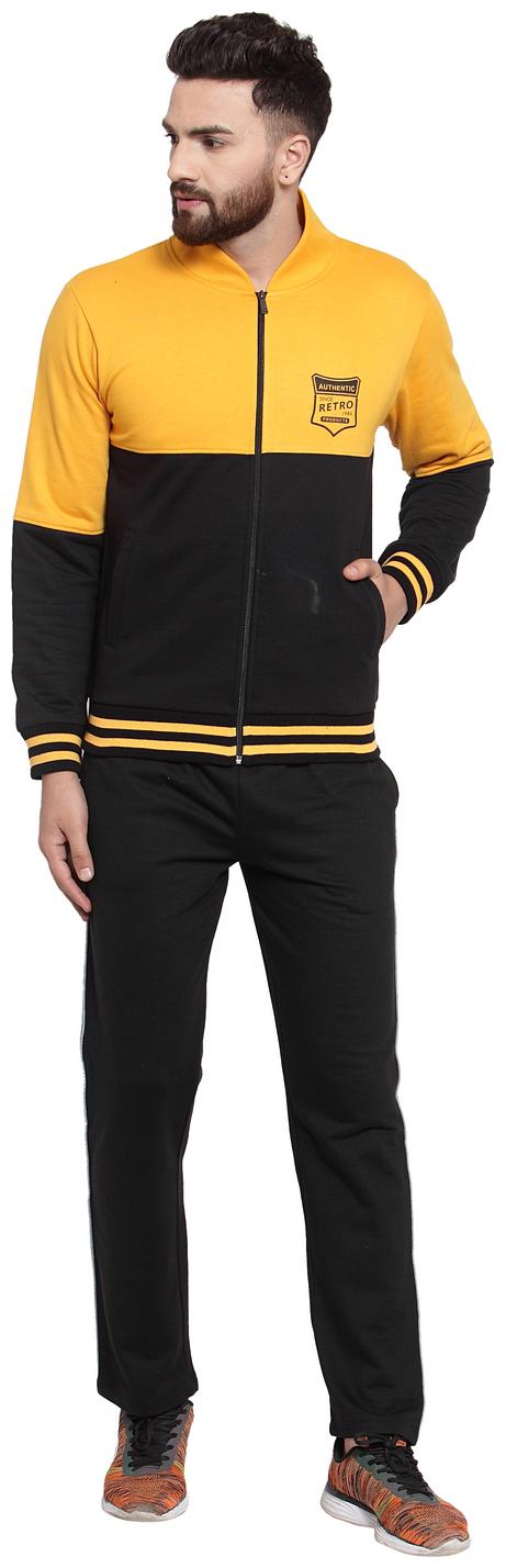 

Wild West Men Yellow Black Solid Regular Fit Track Suit