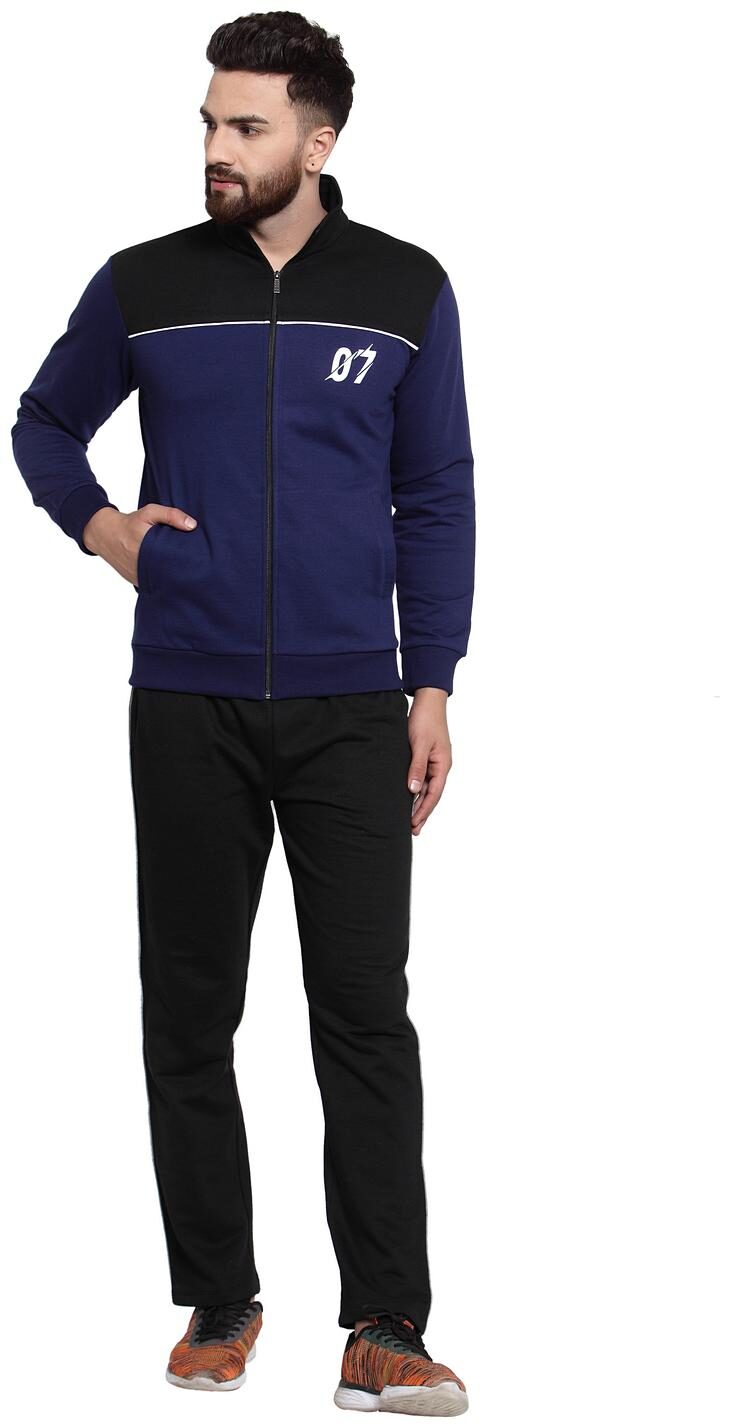 

Wild West Men Black Blue Solid Regular Fit Track Suit