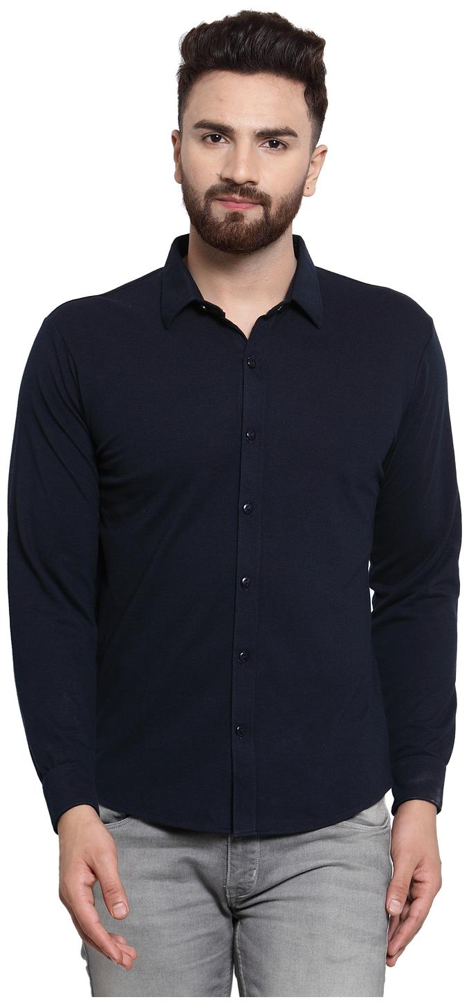 

Wild West Men Blue Solid Regular Fit Casual Shirt