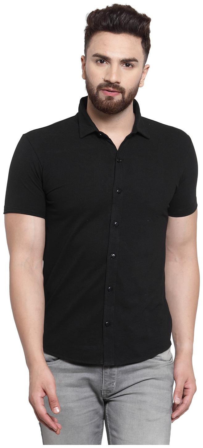 

Wild West Men Black Solid Regular Fit Casual Shirt