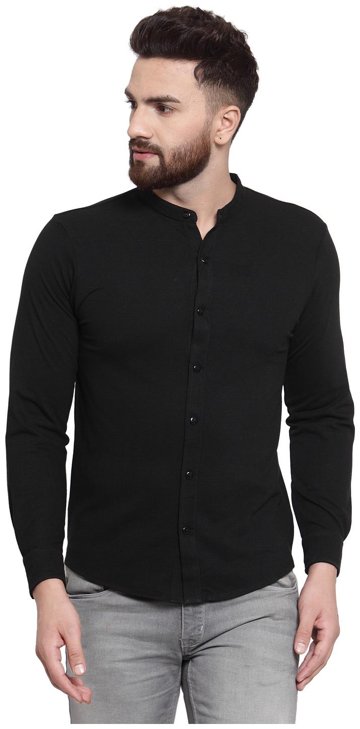 

Wild West Men Black Solid Regular Fit Casual Shirt