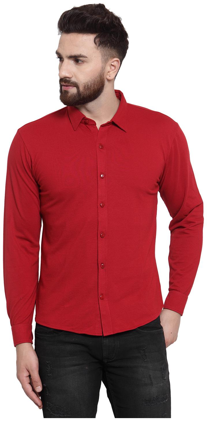 

Wild West Men Red Solid Regular Fit Casual Shirt