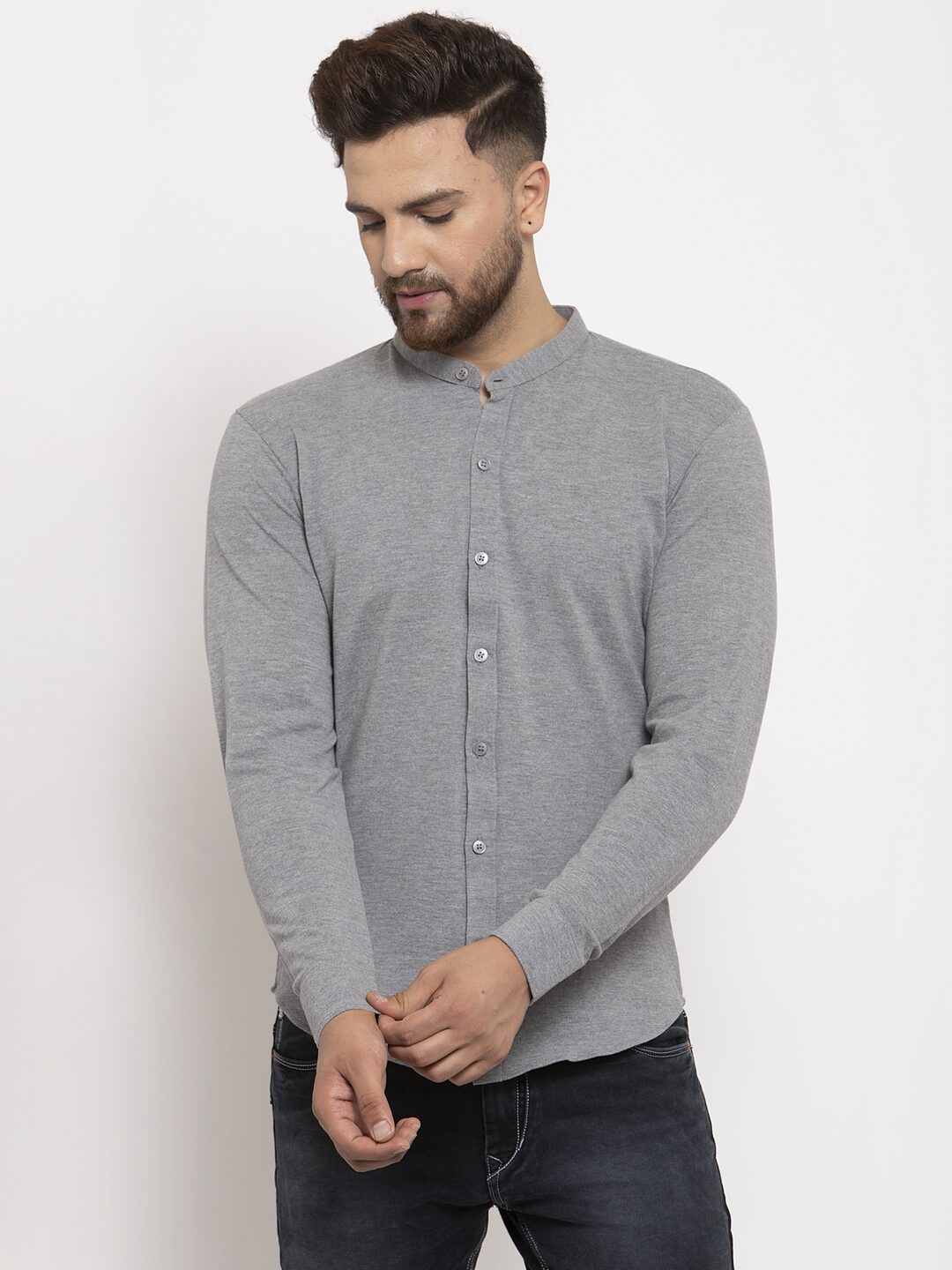 

Wild West Men Grey Solid Regular Fit Casual Shirt