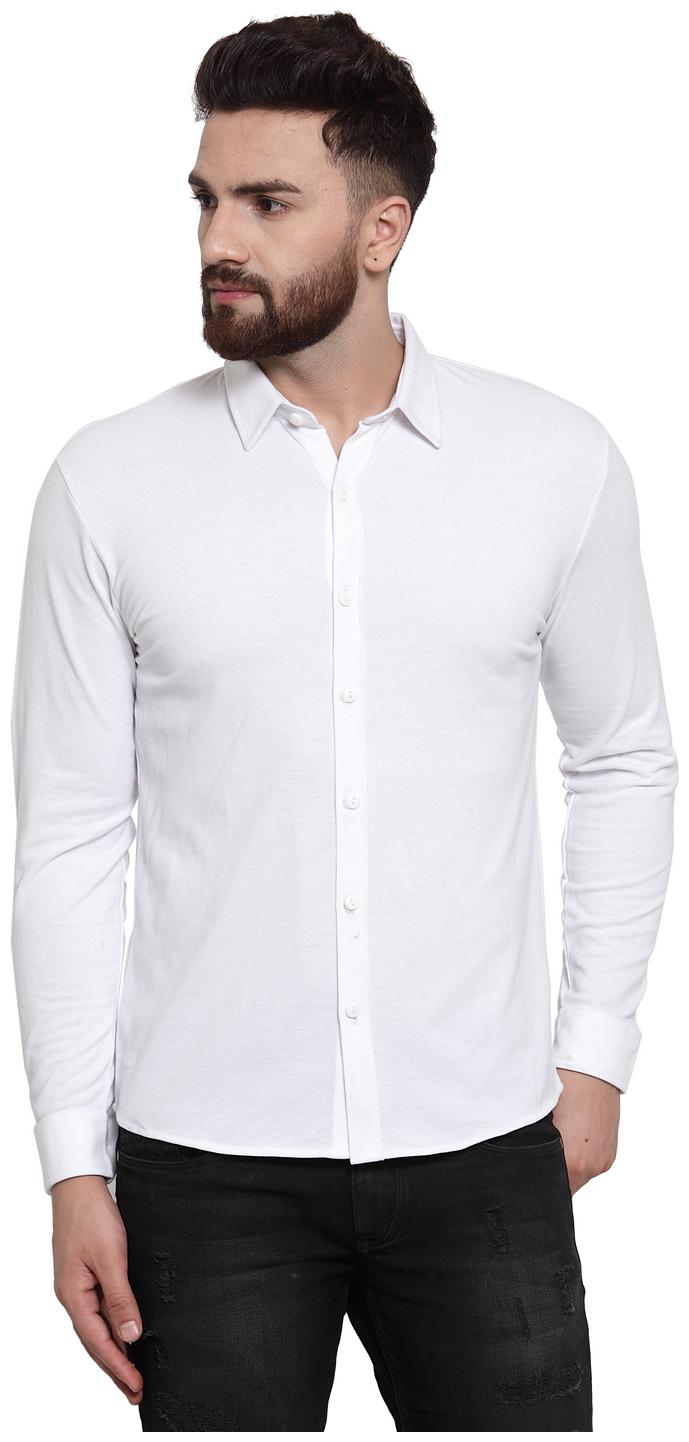 

Wild West Men White Solid Regular Fit Casual Shirt