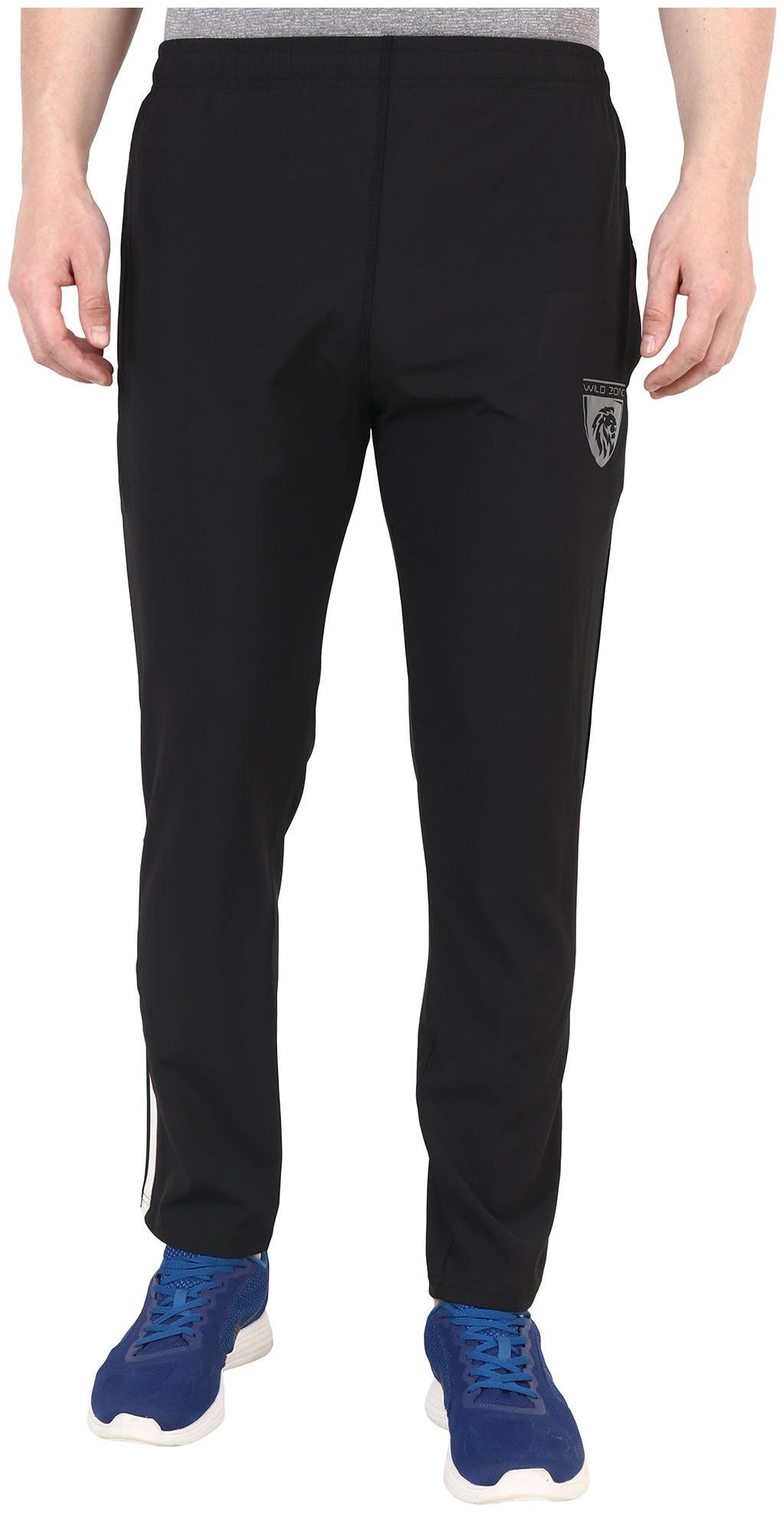 

WILDZONE Men Black Solid Regular fit Track pants