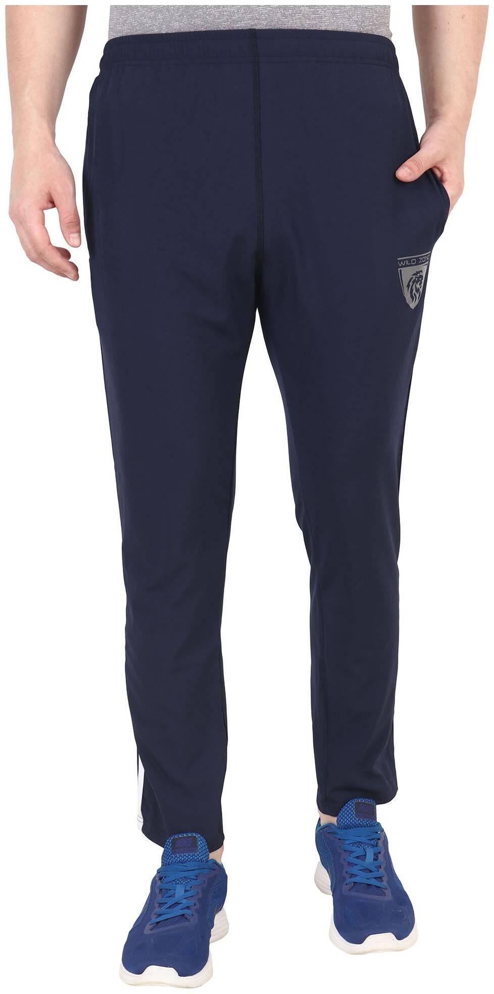 

WILDZONE Men Navy blue Solid Regular fit Track pants
