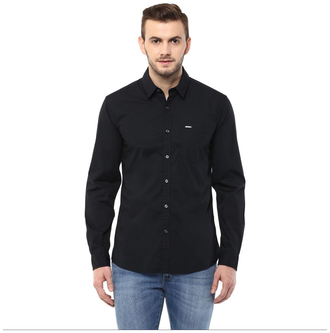 

Wrangler Men Black Solid Slim Fit Casual Shirt