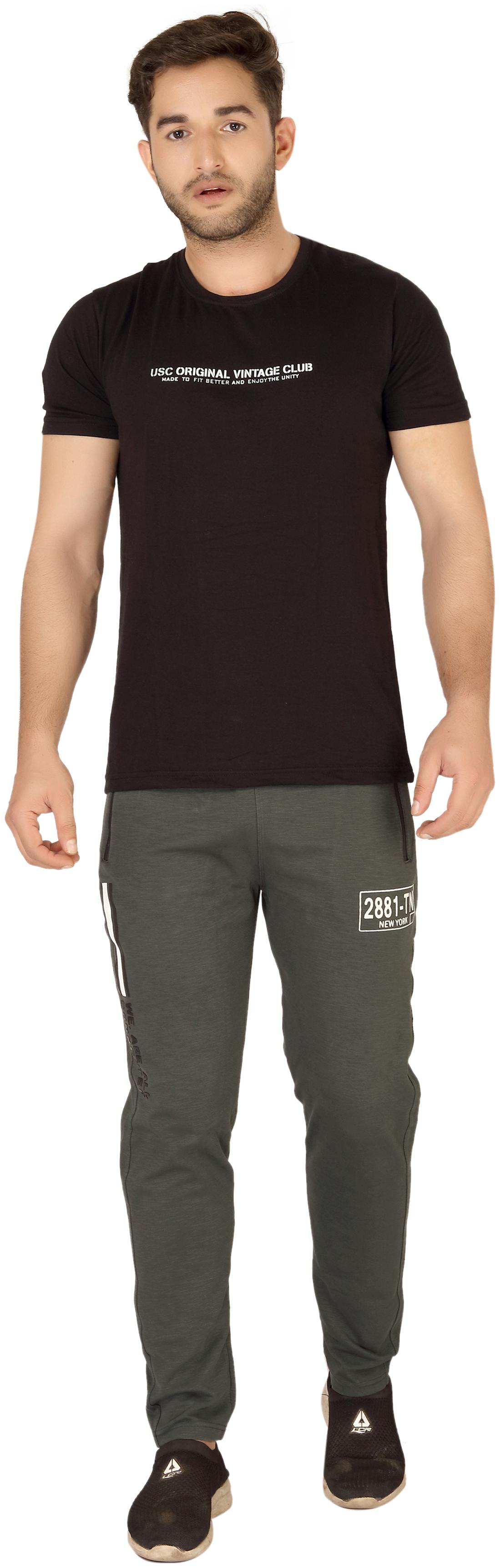 

WINOUT Men Grey Solid Slim fit Track pants