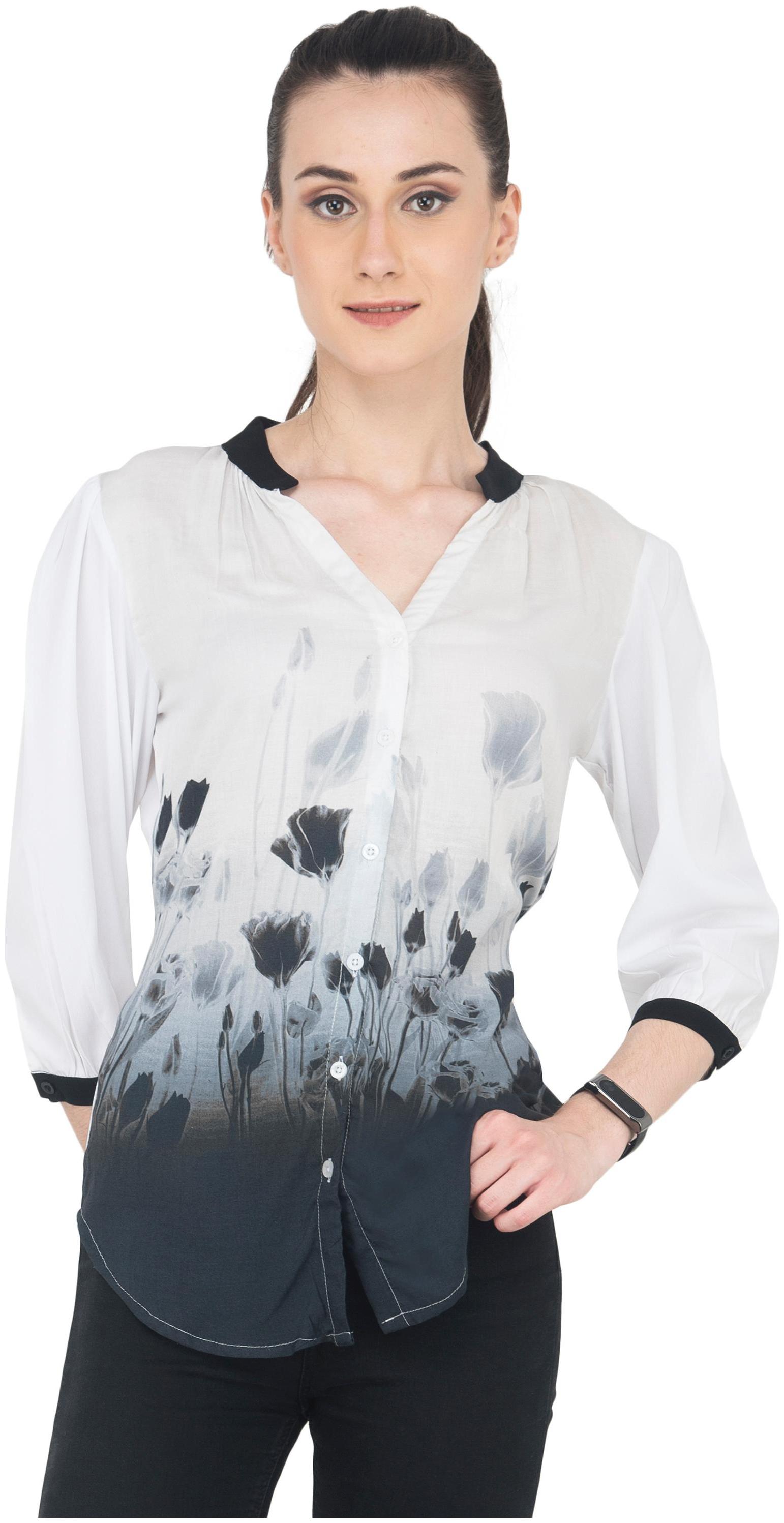 

WISH TREE Women White Floral Slim Fit Shirt