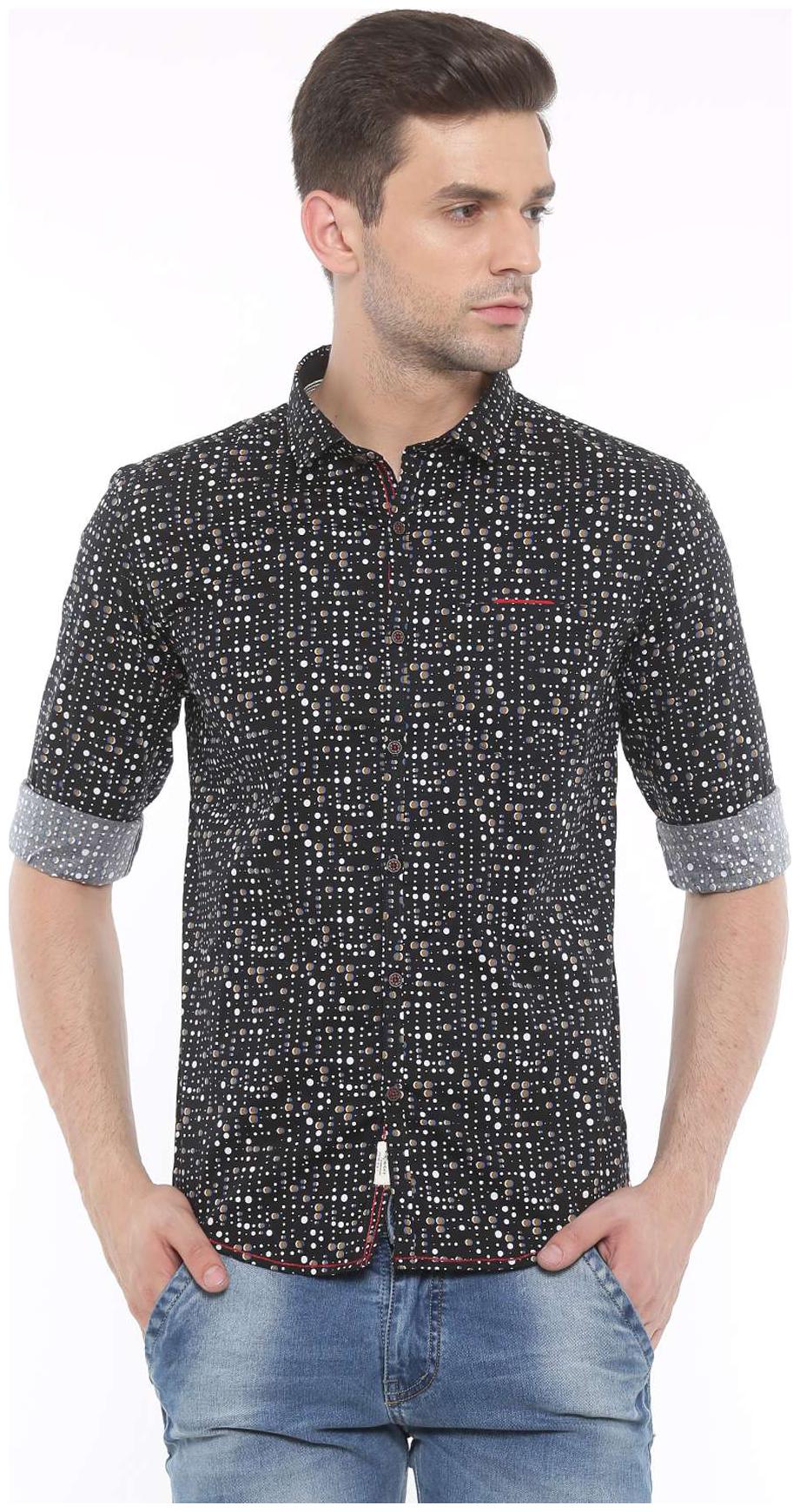 

WITH Men Black Printed Slim Fit Casual Shirt