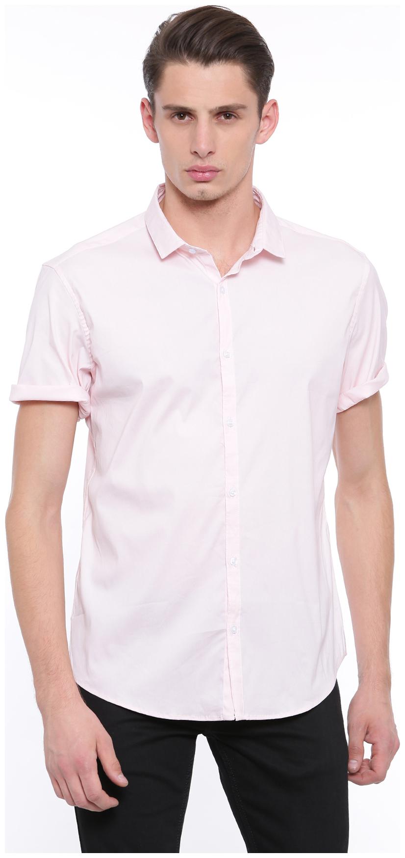 

WITH Men Pink Solid Slim Fit Casual Shirt