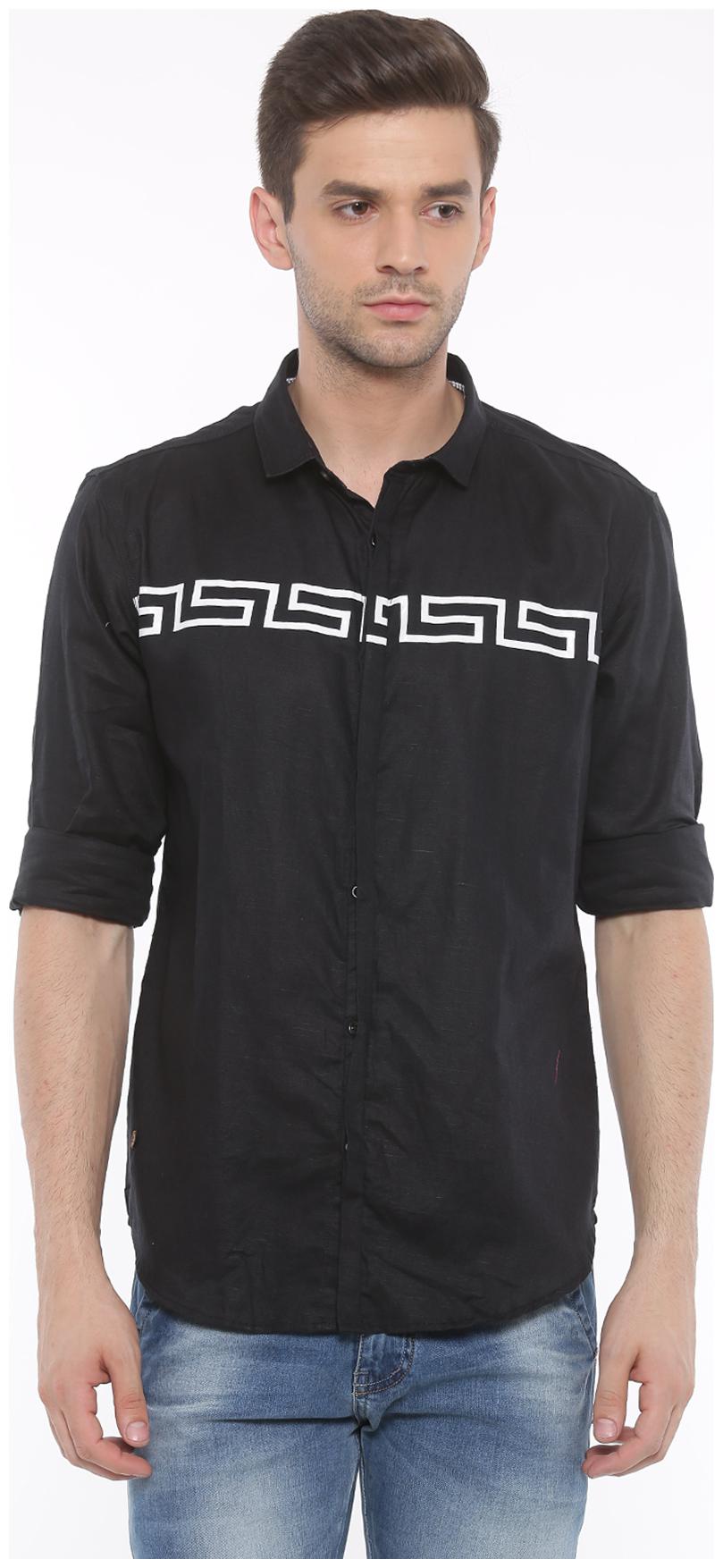

WITH Men Blue Solid Slim Fit Casual Shirt