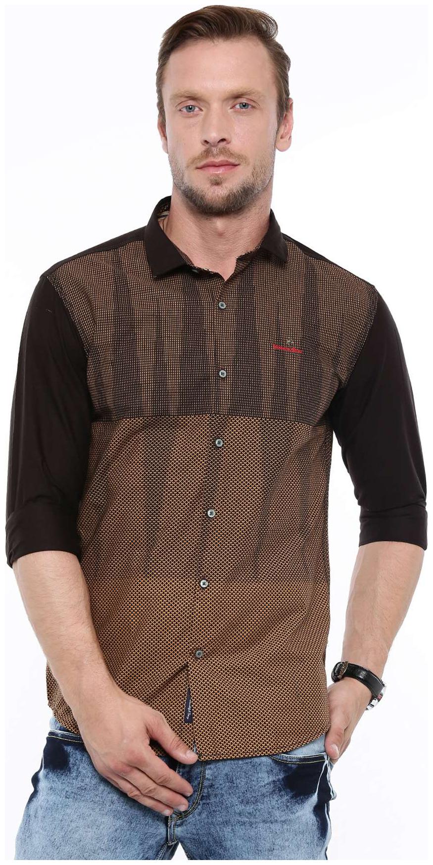 

WITH Men Yellow Printed Slim Fit Casual Shirt