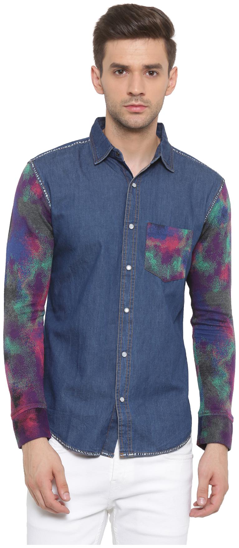

WITH Men Pink Solid Slim Fit Casual Shirt