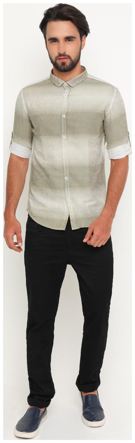 

WITH Men Yellow Checked Slim Fit Casual Shirt