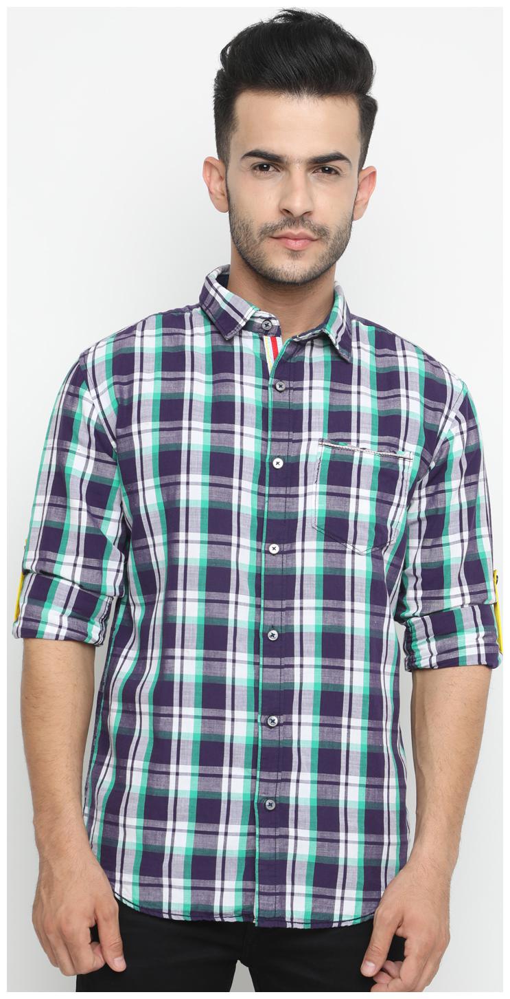 

WITH Men Multi Checked Slim Fit Casual Shirt