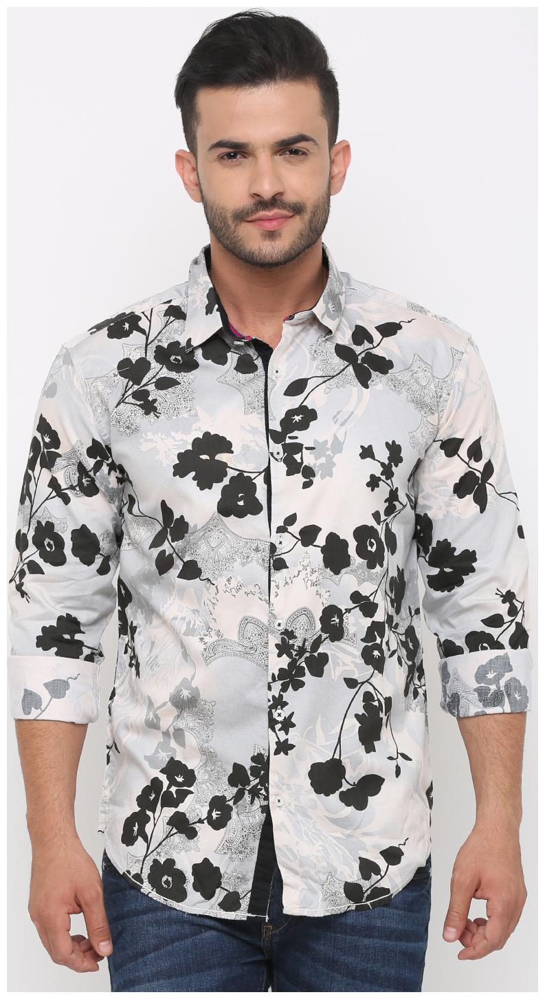 

WITH Men Black Printed Slim Fit Casual Shirt