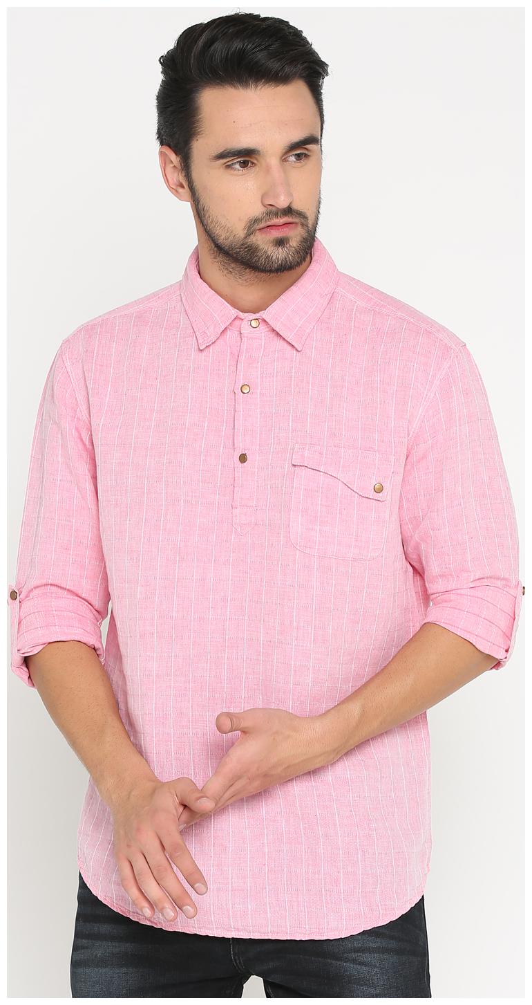 

Show off Men Pink Checked Slim Fit Casual Shirt