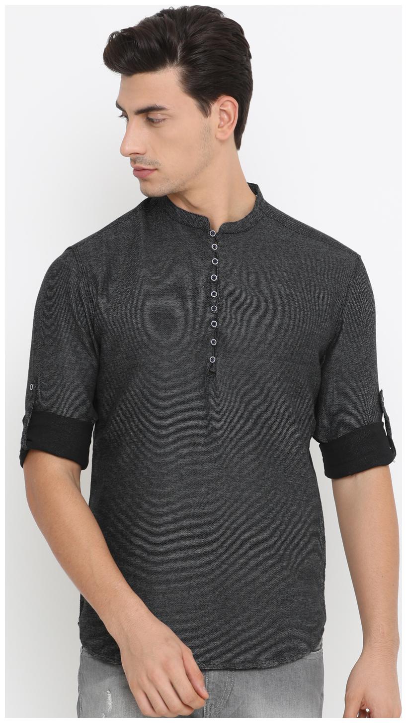 

WITH Men Black Printed Slim Fit Casual Shirt