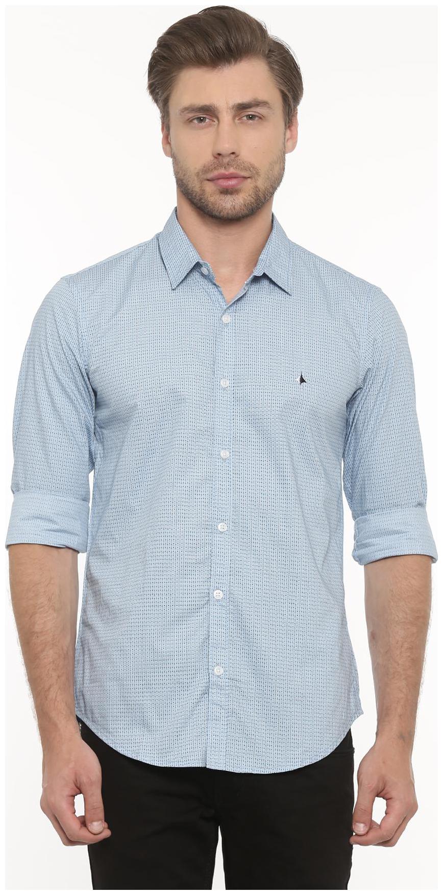 

WITH Men Blue Printed Slim Fit Casual Shirt