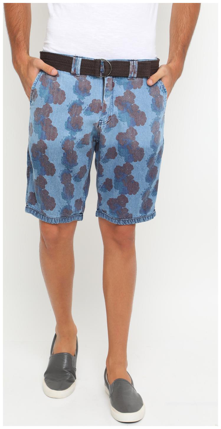

WITH Men Blue Regular Fit Denim Shorts