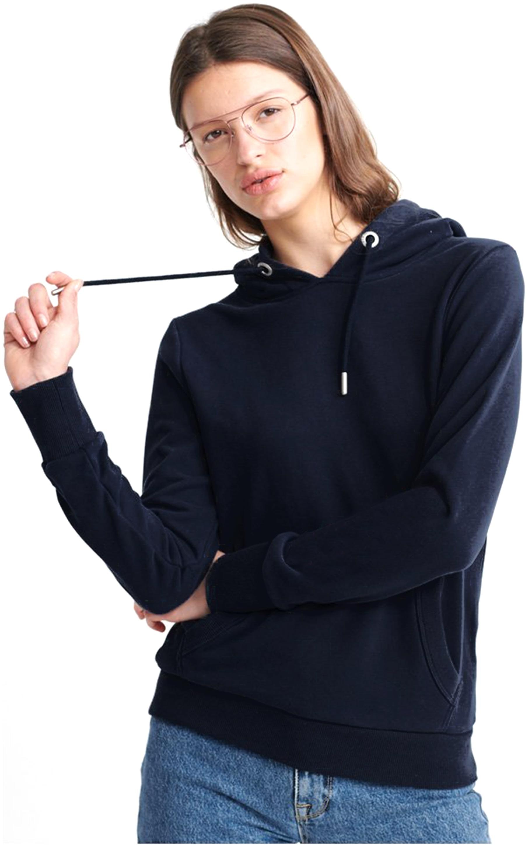 

WMF Women Solid Hoodie - Navy Blue