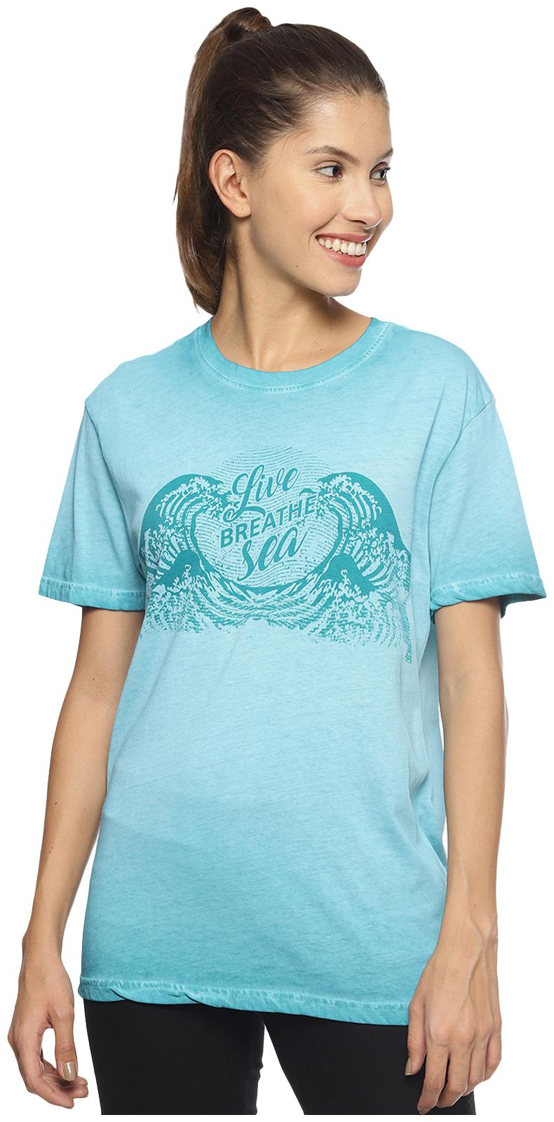 

Wolfpack Women Blue Regular fit Round neck Cotton T shirt