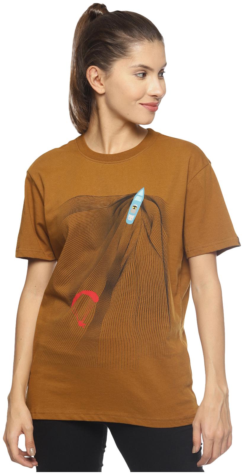 

Wolfpack Women Mustard Regular fit Round neck Cotton T shirt