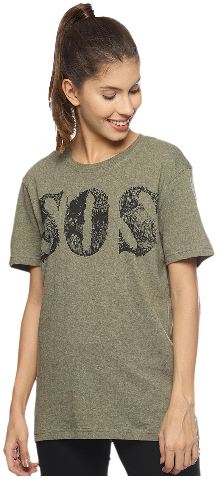 

Wolfpack Women Green Regular fit Round neck Cotton T shirt