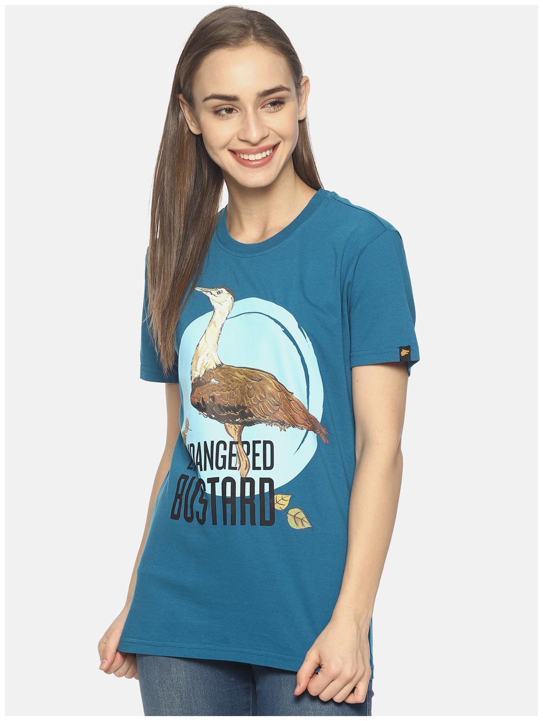 

Wolfpack Women Blue Regular fit Round neck Cotton T shirt