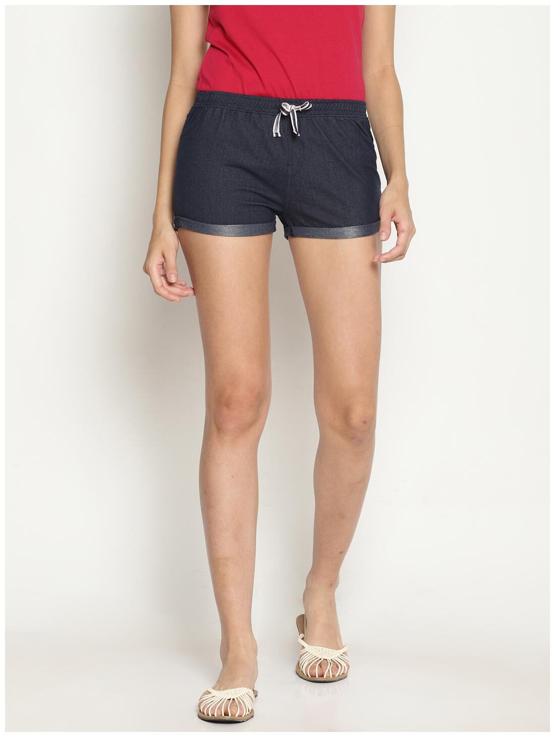 

Wolfpack Women Regular fit Cotton Solid Shorts - Navy