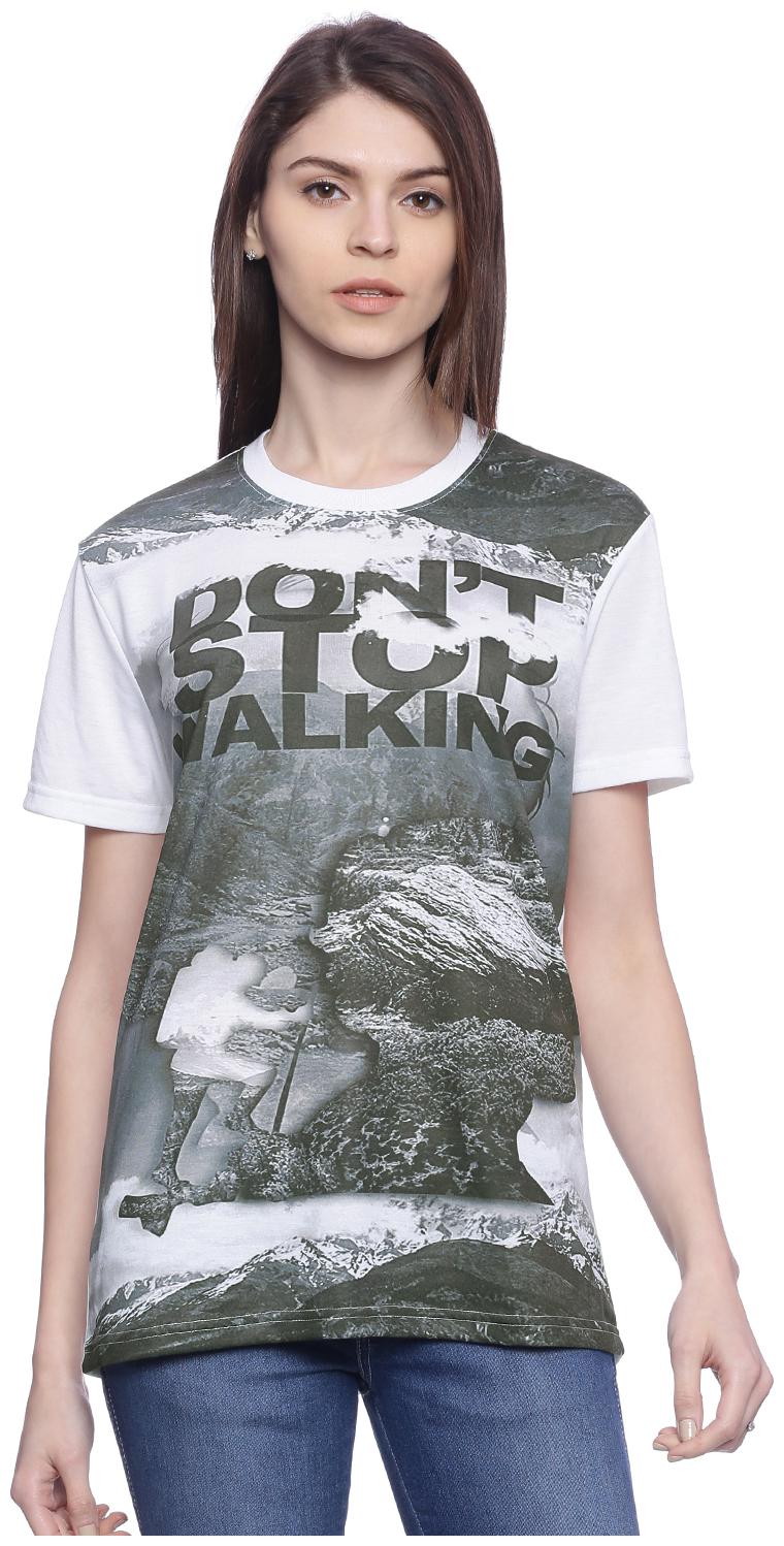 

Wolfpack Women White Regular fit Round neck Cotton T shirt